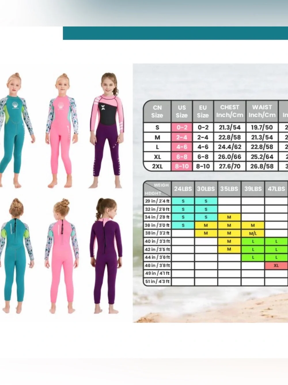 Dive & Sail X-Manta Kids Teal Shell-Print Full 2.5mm Neoprene Wetsuit XXL